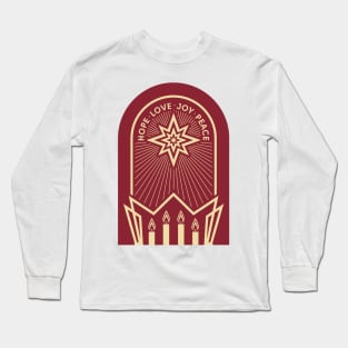 Four Advent candles lit in anticipation of the birth of Jesus Christ Long Sleeve T-Shirt